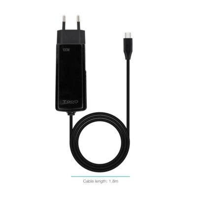Tooq Cargador portátil GAN USB-C PD 100W Cúbico