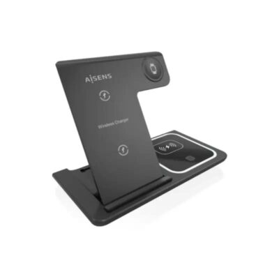 Aisens Cargador Inalámbrico USBC 15W 3 en 1 compac
