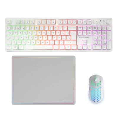 Mars Gaming Combo MCPWXWES GAMING 3IN1 RGB Blanco