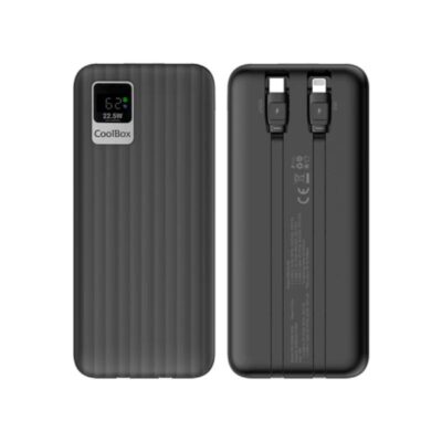 Coolbox PowerBank DP20 20000MAH LCD Negro Carg Ráp