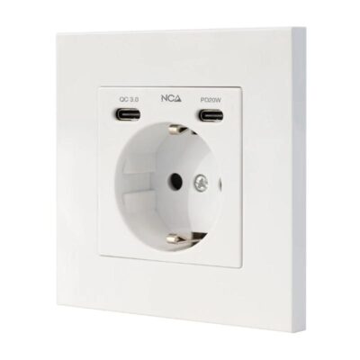 Nanocable Base Pared toma SCHUKO 2USB Max .2.4A
