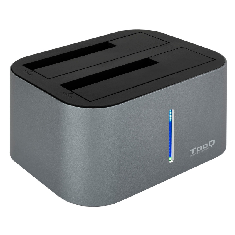AAACET0240_800 Tooq TQDS-805G Dock Station Doble Bahía HDD Gris - Imagen 1