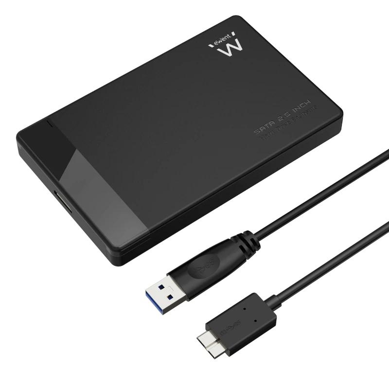 AAACET0270_800 EWENT CAJA HDD/SDD SATA 2.5 SIN TORNILLOS USB 3.2 - Imagen 1