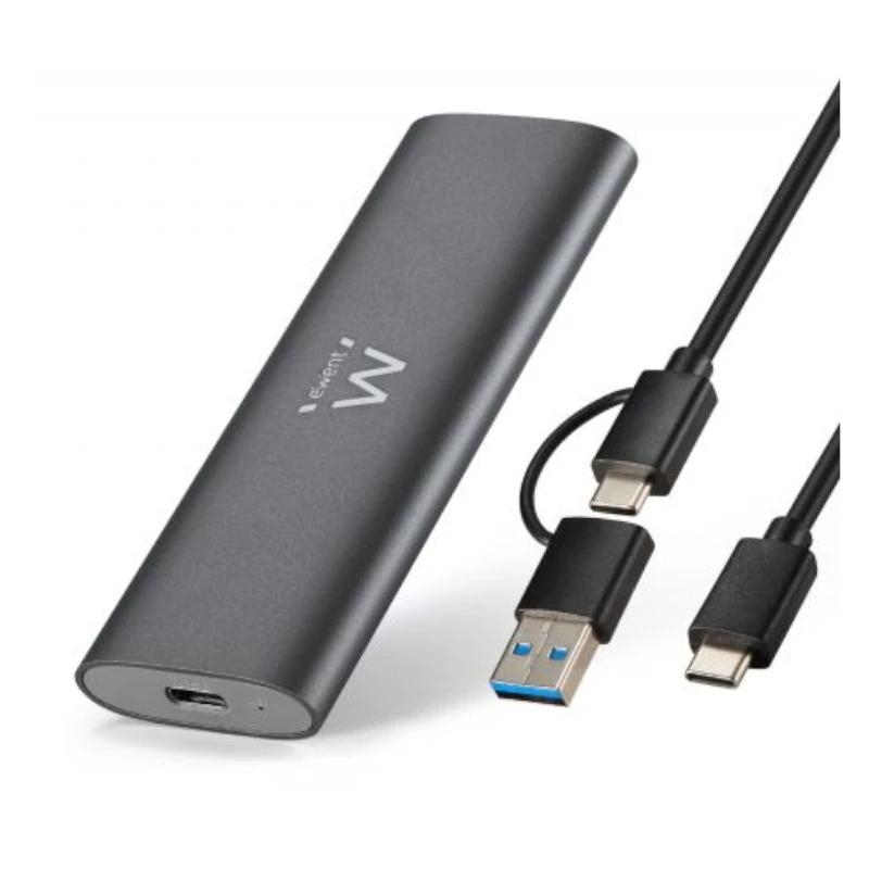 AAACET0289_800 EWENT Carcasa USB 3.2 Gen 2 M.2 NVMe & SATA PCIe - Imagen 1