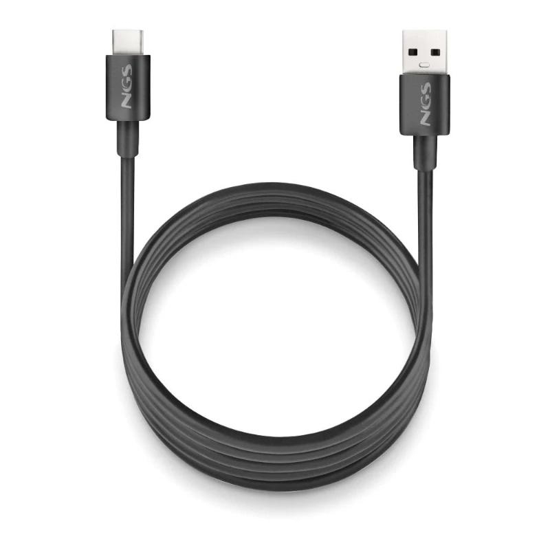 AAOAAC0210_800 NGS CABLE CARGA RAPIDA USB-A A USB-C 1M NEGRO - Imagen 1