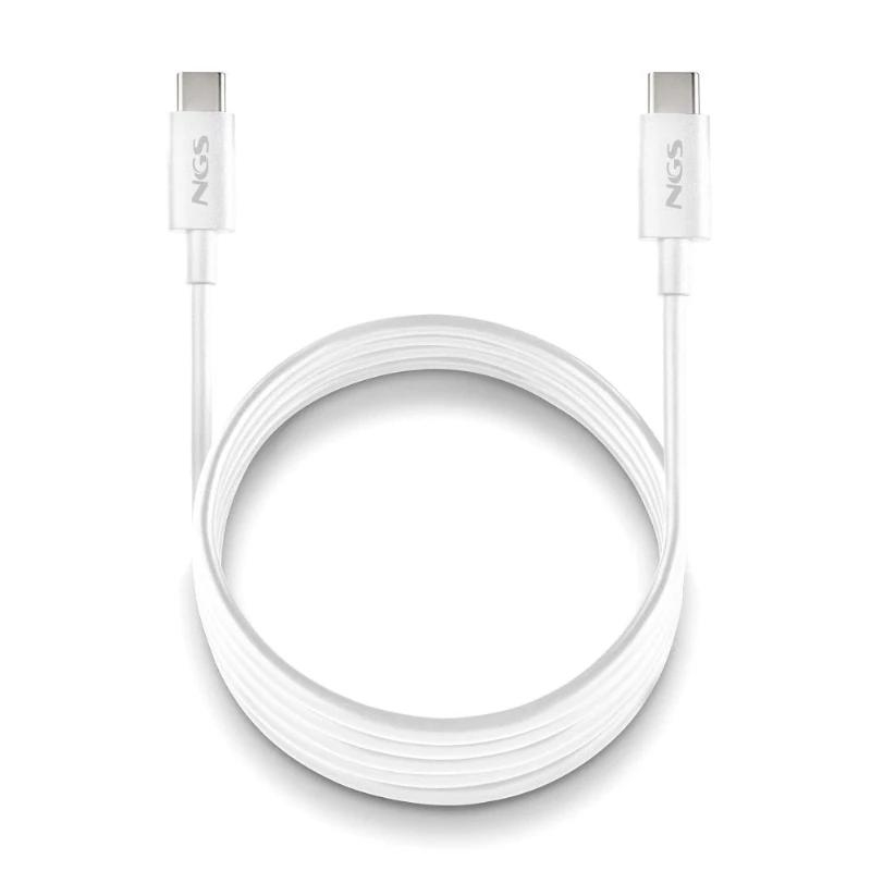 AAOAAC0211_800 NGS CABLE CARGA RAPIDA USB-C A USB-C 1M BLANCO - Imagen 1