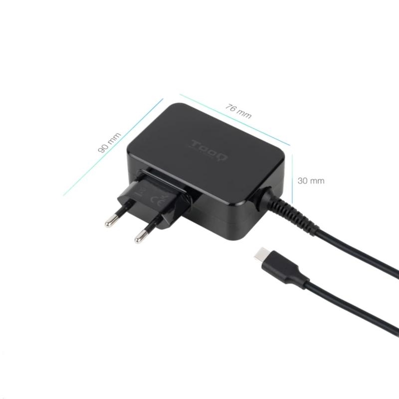 AAOACR0291_800 Tooq Cargador portátil GAN USB-C PD 45W Negro - Imagen 1