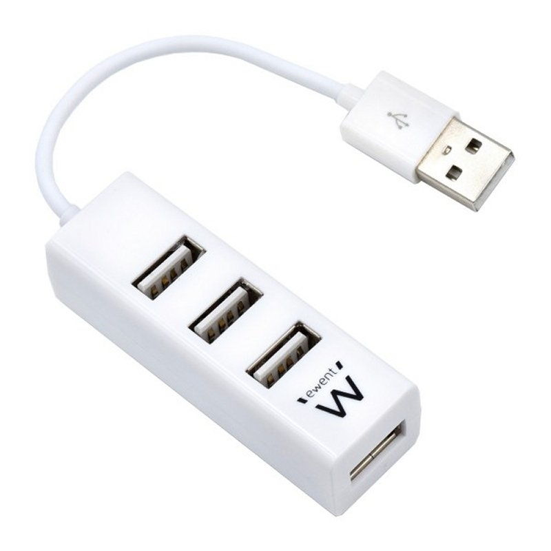 AAOAUS0134_800 EWENT EW1122 MINI-HUB USB 4 PUERTOS BLANCO - Imagen 1