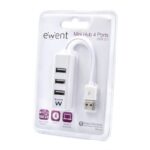 EWENT EW1122 MINI-HUB USB 4 PUERTOS BLANCO - Imagen 2