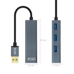 Nanocable Hub USB 3.0 4 x USB 3.0 10cm. Gris - Imagen 2