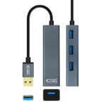 Nanocable Hub USB 3.0 4 x USB 3.0 10cm. Gris - Imagen 3