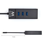 EWENT EW1141 Hub Tipo-C 3Pts.USB 3.1+1pto. GIGABIT - Imagen 3
