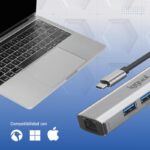 iggual Hub tipo C 5 puertos 3xUSB + RJ45 + tipo C - Imagen 4