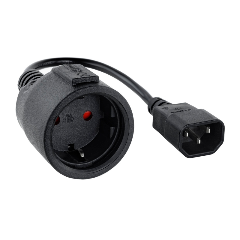 AASASA0082_800 Nanocable Cable Adaptador C14/M a CEE7/H, 25cm - Imagen 1