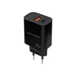 Nanocable Cargador USB-C/PD+USB-A/QC 20W Negro - Imagen 2