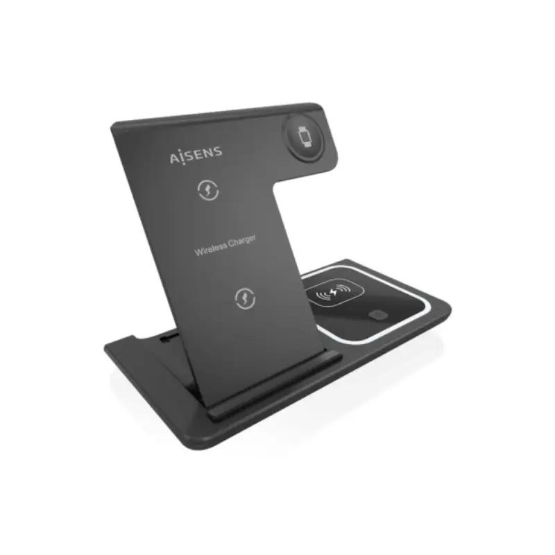 AATCAT0477_800 Aisens Cargador Inalámbrico USBC 15W 3 en 1 compac - Imagen 1