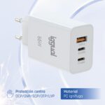 iggual Cargador triple USB-A + 2 x tipo C GaN 65W - Imagen 3