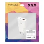 Nanocable Cargador USB-C/PD + USB-A/QC 20W Blanco - Imagen 2