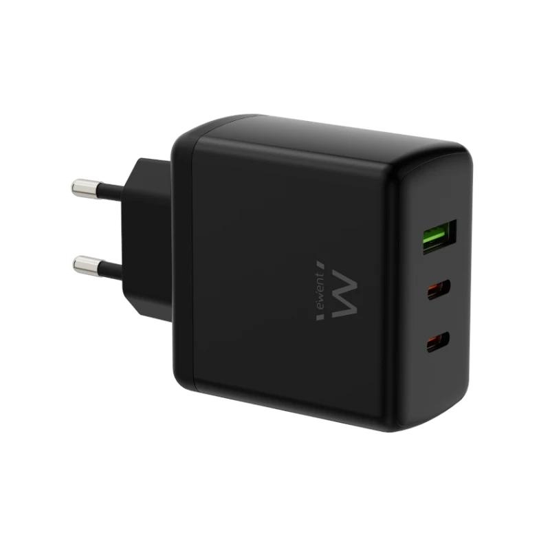 AATCAT0523_800 EWENT Cargador Gan Fast 65W 2 USB-C PD-1USB-A QC - Imagen 1