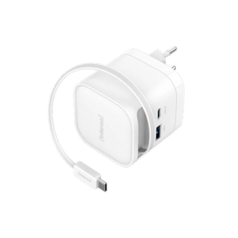 AATCAT0528_800 Intenso Cargador GaN W65ACIC retráctil Blanco - Imagen 1