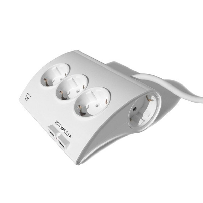 AELREG0048_800 EWENT EW3935 Regleta 5 Schuko + 2 usb 2.1A - Imagen 1