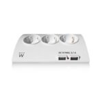 EWENT EW3935 Regleta 5 Schuko + 2 usb 2.1A - Imagen 2