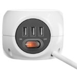 Ewent EW3939 REGLETA CUBO 3 TOMAS/3 USB BLANCO - Imagen 2