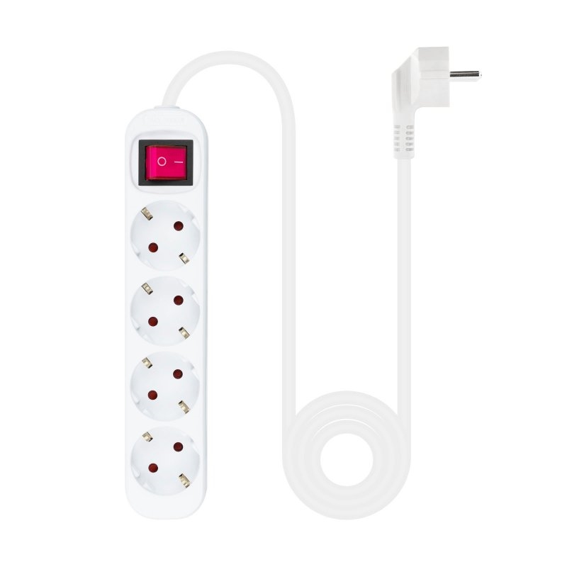 AELREG0092_800 Nanocable Regleta 4 tomas con interruptor Blanca - Imagen 1