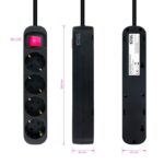Nanocable Regleta 4 tomas con interruptor Negro - Imagen 2