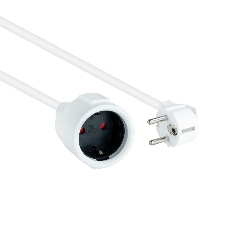 AELREG0101_800 Nanocable Cable Alim. Alargador schuko blanco 5 M - Imagen 1