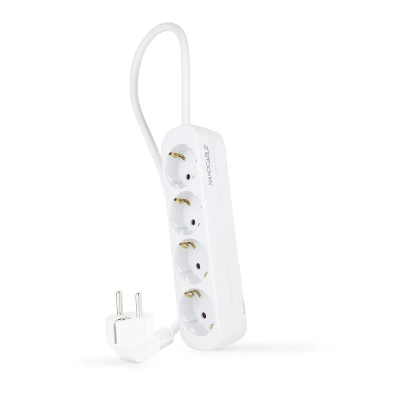 AELREG0107_800 Nanocable Regleta de Enchufes 4 Tomas 1.4 m Blanco - Imagen 1