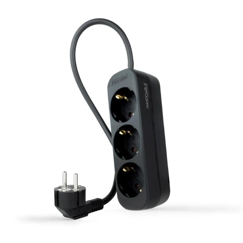 AELREG0114_800 Nanocable Regleta de Enchufes 3 Tomas 1.4 m Negro - Imagen 1
