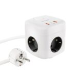 Nanocable Base de enchufe con 3 USB c/ interruptor