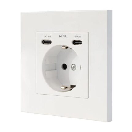 Nanocable Base Pared toma SCHUKO 2USB Max .2.4A
