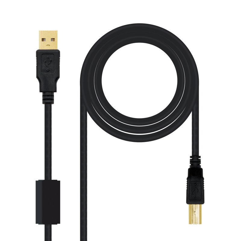 AIEACI0081_800 Nanocable Cable USB 2.0 Impresora Ferrita 5 M - Imagen 1