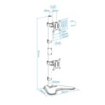 Tooq Soporte mesa DB1703TNV-B  2 brazos Vertical - Imagen 3