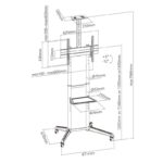 EWENT EW1539 Soporte suelo con ruedas tv 37" a 70" - Imagen 3