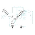 Tooq Soporte mesa DB1533TNR-B 2 brazo 17-32 Negro - Imagen 2