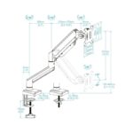 Tooq Soporte mesa DB1334TNR-W 1 brazo 13-34 Blanco - Imagen 3