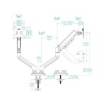Tooq Soporte mesa DB1334TNR-W 2 brazo 13-34 Blanco - Imagen 2