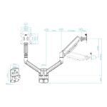 Tooq Soporte Pared LP1434TNR-B 2 brazo 13-34 Negro - Imagen 4