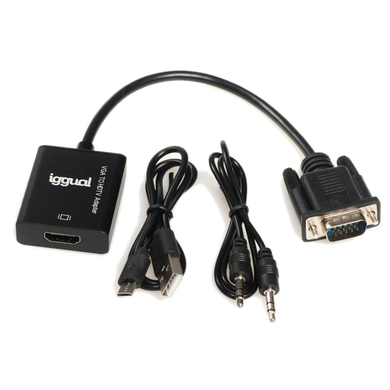 AISCCI0504_800 iggual Adaptador VGA a HDMI + audio + microUSB - Imagen 1