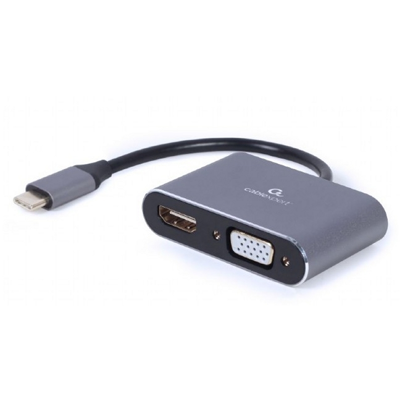 AISCCI0558_800 Gembird Adaptador USB Type-C a HDMI /VGA Gris - Imagen 1