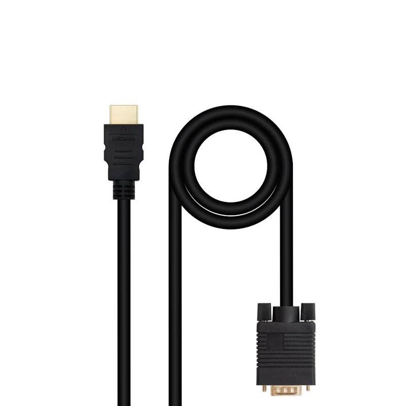 AISCCI0680_800 Nanocable Conversor HDMI a VGA M-M, 1.8 m Negro - Imagen 1