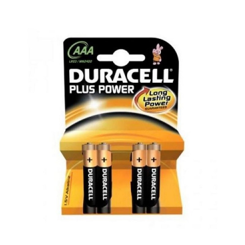 AISPIL0087_800 Duracell Pila Alcalina Plus Power LR3 AAA Pack-4 - Imagen 1