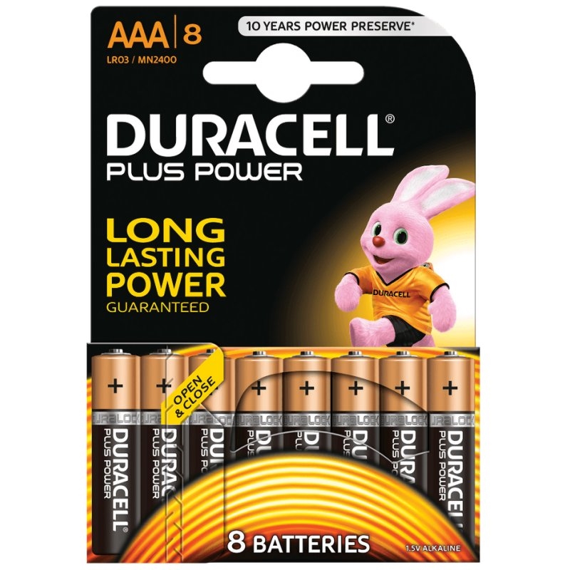 AISPIL0097_800 Duracell Plus Power Pila Alcalina AAA LR03 Pack 8 - Imagen 1
