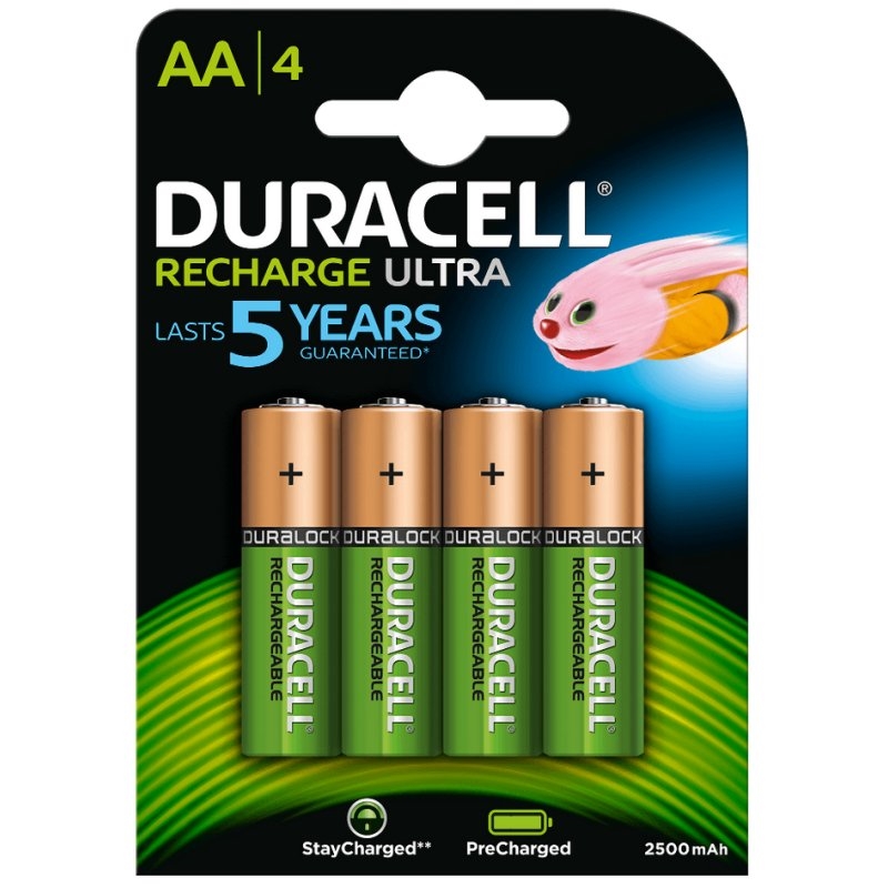 AISPIL0112_800 Duracell Pila Recargable HR6 AA 2500mAh Blister*4 - Imagen 1
