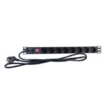 2LAN Regleta 19" 8 Schuko Negro
