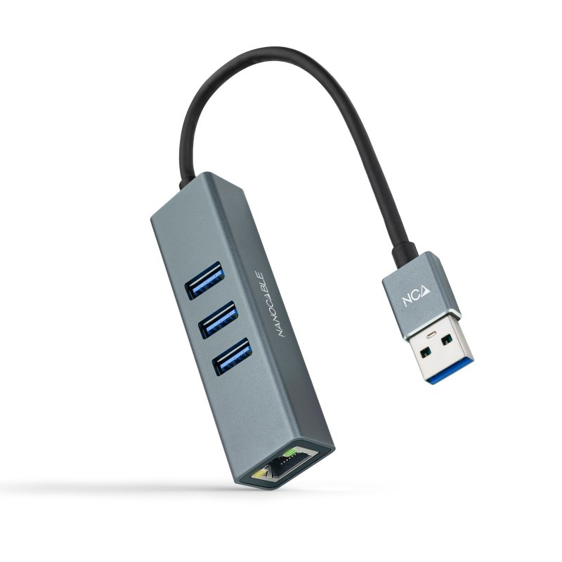 ANEAHE0818_800 Nanocable Conversor USB 3.0 Ethernet + 3xUSB 3.0 - Imagen 1