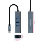 Nanocable Conversor USB-C Ethernet +3xUSB 3.0 - Imagen 2